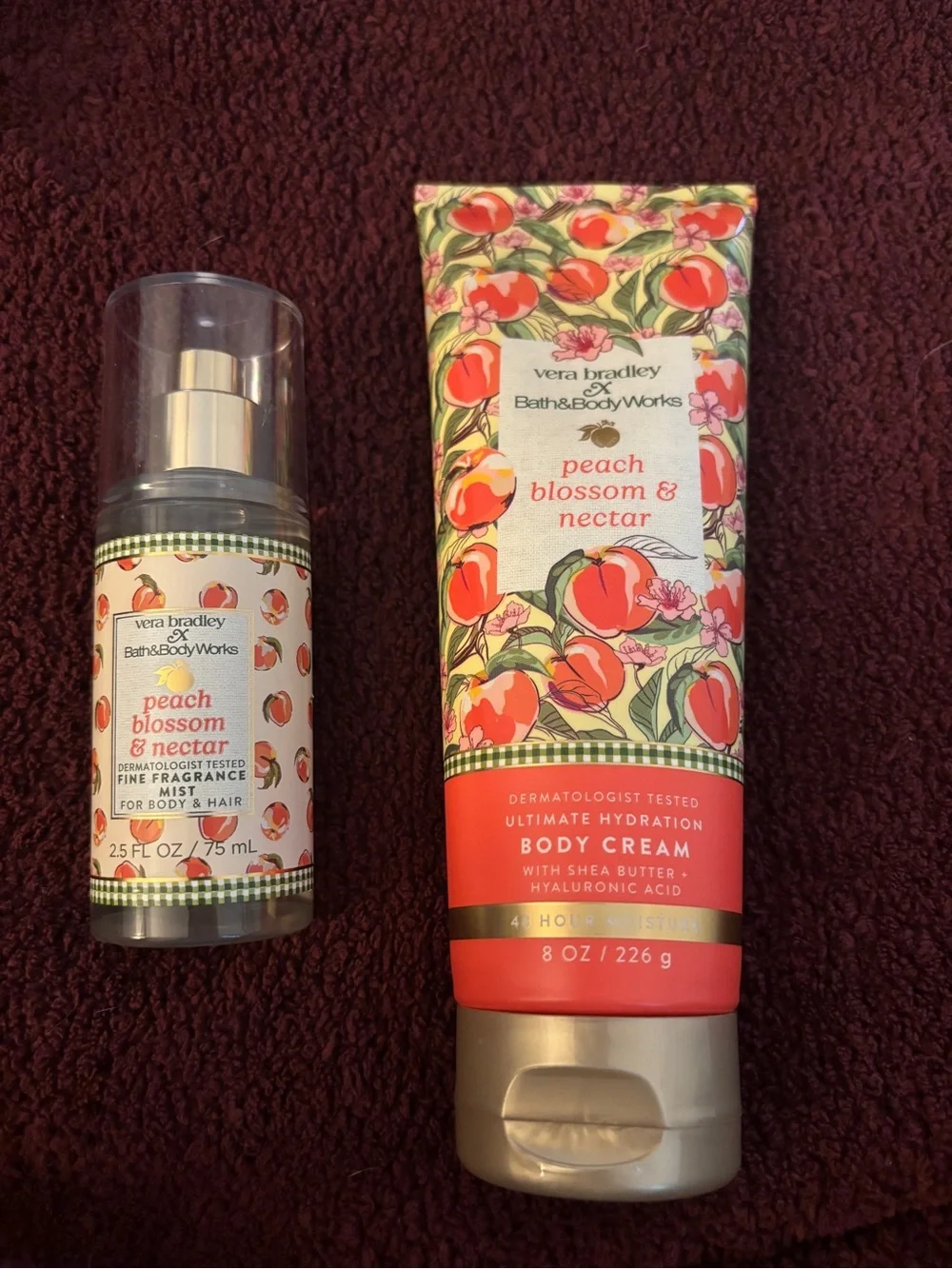 Bath & Body Works Vera Bradley Peach Blossom & Nectar Cream & Mist